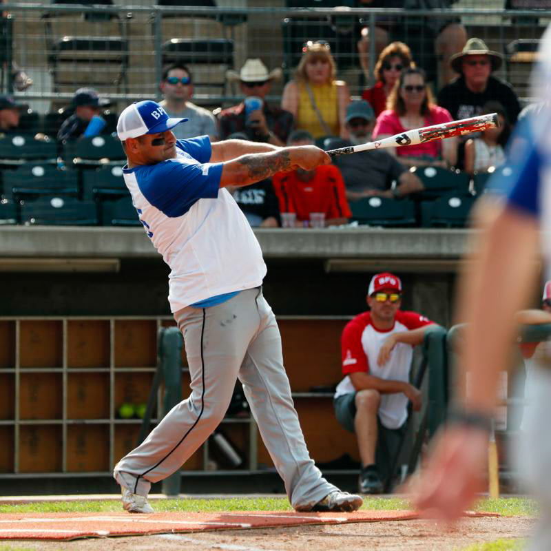 Softball player at bat